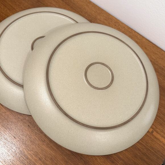 HEATH Ceramics Sandlewood Tan Coupe Shape Dinner Plates 11” Set Of 2 California - Picture 6 of 8